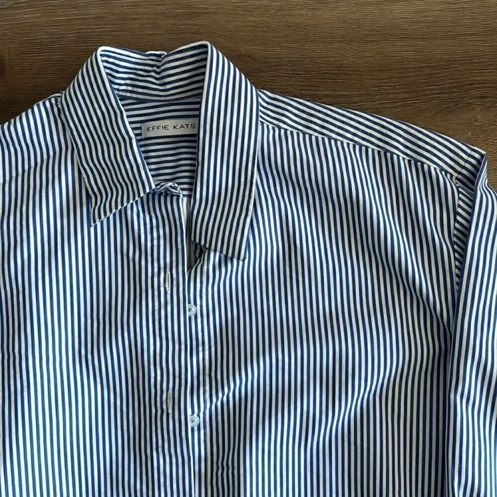 Effie Kats Striped Cropped Shirt - Picture 4 of 4